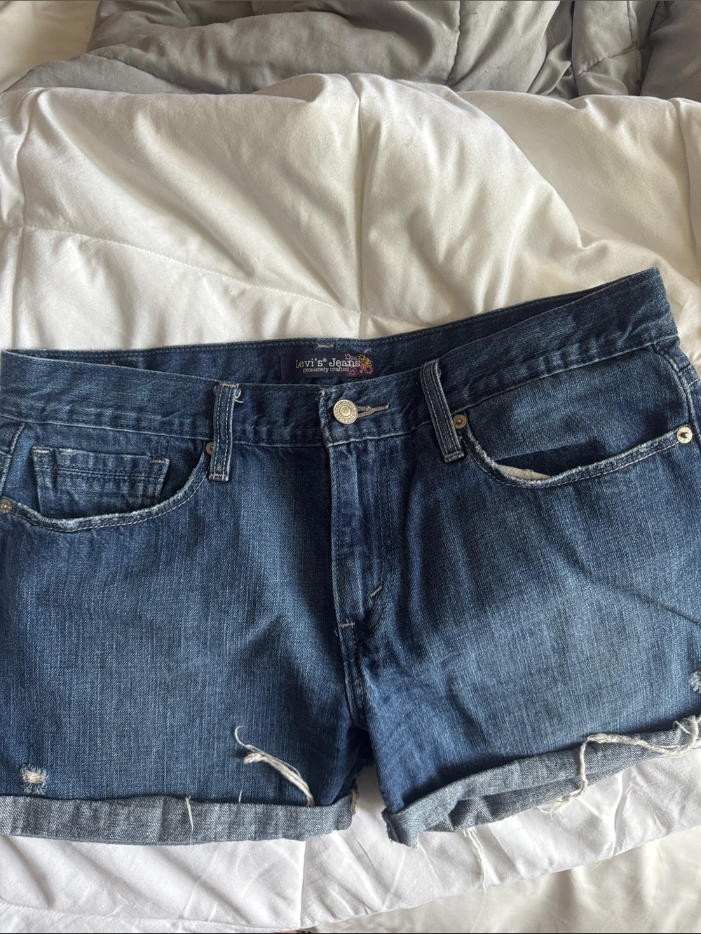 Levi's Women's Dark Blue Denim Jean Shorts